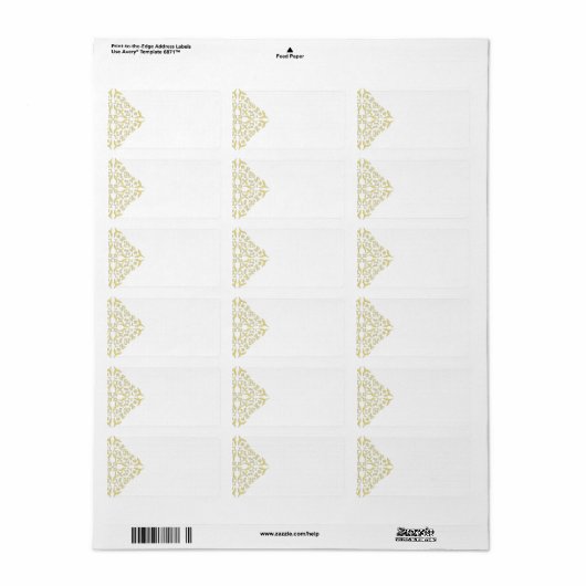 Gold Filigree Address Labels Adressaufkleber (Vorne)