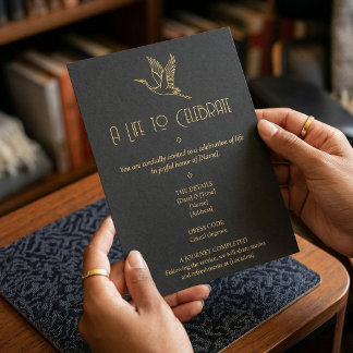 Gold Filigree Art Deco | Crane Memorial Einladung