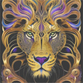 Gold Filigree Lion Aufkleber (Vorderseite)