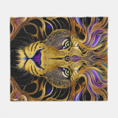 Gold Filigree Lion Fleecedecke (Vorderseite (Horizontal))
