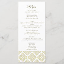 Gold Filigree Menu Card