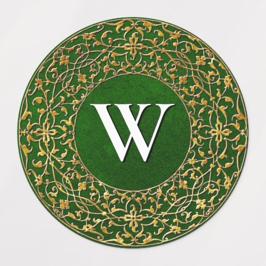 Gold Filigree Monogram Etiketten (Design 1)