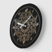 Gold Filigree Motif Wall Clock Große Wanduhr (Winkel)