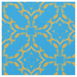 Gold Filigree und Türkis Muster Stoff