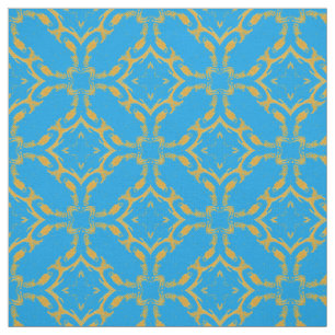 Gold Filigree und Türkis Muster Stoff