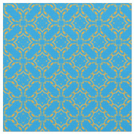 Gold Filigree und Türkis Muster Stoff