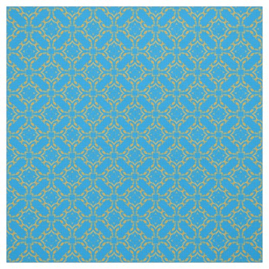 Gold Filigree und Türkis Muster Stoff (Muster)