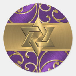 Gold Filigree Wirbel Star von David Runder Aufkleber