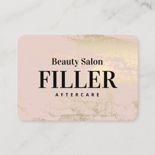 Gold Filler Aftercare Instructions Business Card Visitenkarte (Vorderseite)