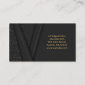 Gold Finance Icon | Black Luxury Background Busine Visitenkarte (Rückseite)