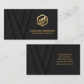 Gold Finance Icon | Black Luxury Background Busine Visitenkarte (Vorne/Hinten)