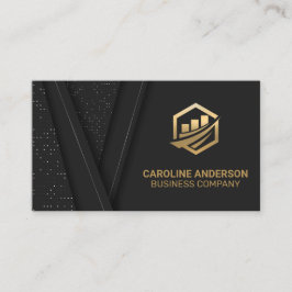 Gold Finance Icon | Hintergrund der Black Luxury Visitenkarte