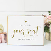 Gold Finden Sie Ihren Sitz und Bön Appétit Poster
