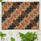 Gold Fire Frills Batik Kitchen Tee Tuch (Gefaltet)