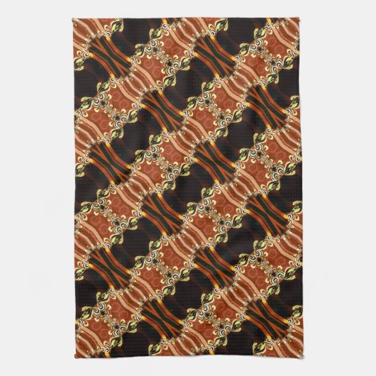 Gold Fire Frills Batik Kitchen Tee Tuch (Vertikal)