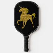 Gold Fire Unicorn Pickleball Schläger (Rückseite)
