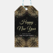 Gold Fireworks 2024 Frohes neues Jahr Geschenkanhänger (Rückseite)
