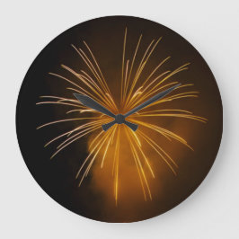 Gold Fireworks Clock Große Wanduhr