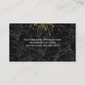 Gold Fireworks | Schwarzer Marmor Visitenkarte (Rückseite)