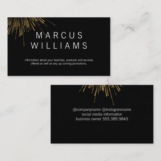 Gold Fireworks Visitenkarte (Vorne/Hinten)