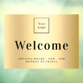 Gold-Firmenlogo - Öffnungszeiten Fensteraufkleber (Blatt 3)