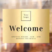 Gold-Firmenlogo - Öffnungszeiten Fensteraufkleber (Blatt 2)