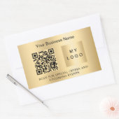 Gold-Firmenname-Logo qr-Code Rechteckiger Aufkleber (Umschlag)