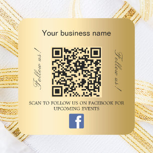 Gold Firmenname qr Code Facebook Quadratischer Aufkleber