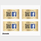 Gold Firmenname qr Code Facebook Rechteckiger Aufkleber (Blatt)