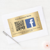 Gold Firmenname qr Code Facebook Rechteckiger Aufkleber (Umschlag)
