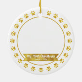 Gold First Christmas Pet Kitten Foto Paws Custom Keramik Ornament (Hinten)