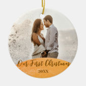 Gold First Christmas Together Warmes Quote Foto Keramik Ornament (Vorne)