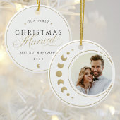 Gold First Christmas Verheiratet Keramik Ornament