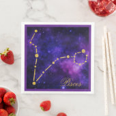 Gold Fisces Constellation auf der dunklen Galaxie  Serviette (Beispiel)