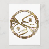 Gold Fisces Zodiac Fish Astrologie Zeichen Postkarte (Vorderseite)