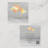 ** Gold Fish Beach Silver Sand Sea Dining Quadratische Visitenkarte (Vorne/Hinten)