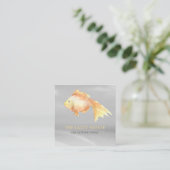 ** Gold Fish Beach Silver Sand Sea Dining Quadratische Visitenkarte (Stehend Vorderseite)