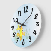 Gold Fish Bowl Clock Große Wanduhr (Winkel)
