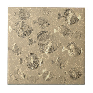 Gold Fish Keramik Tile Fliese