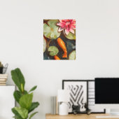 Gold Fish Koi Pond Water Lilies Poster (Heimbüro)