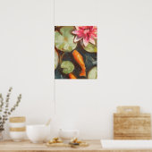 Gold Fish Koi Pond Water Lilies Poster (Küche)