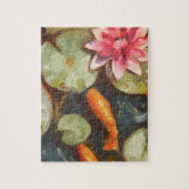 Gold Fish Koi Pond Water Lilies Puzzle (Vertikal)