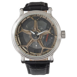 Gold Five Spoke Wheel und Brake Men's Watch Armbanduhr