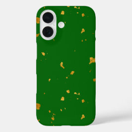 Gold Flakes auf Smarald Green iPhone 16 Hülle