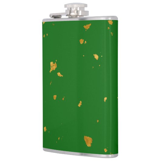 Gold Flakes auf Smarald Green Flachmann (Links)