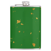 Gold Flakes auf Smarald Green Flachmann (Vorderseite)