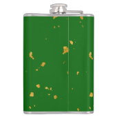 Gold Flakes auf Smarald Green Flachmann (Rückseite)