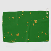 Gold Flakes auf Smarald Green Golfhandtuch (Horizontal)