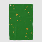 Gold Flakes auf Smarald Green Golfhandtuch (Vorderseite)
