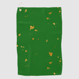 Gold Flakes auf Smarald Green Golfhandtuch